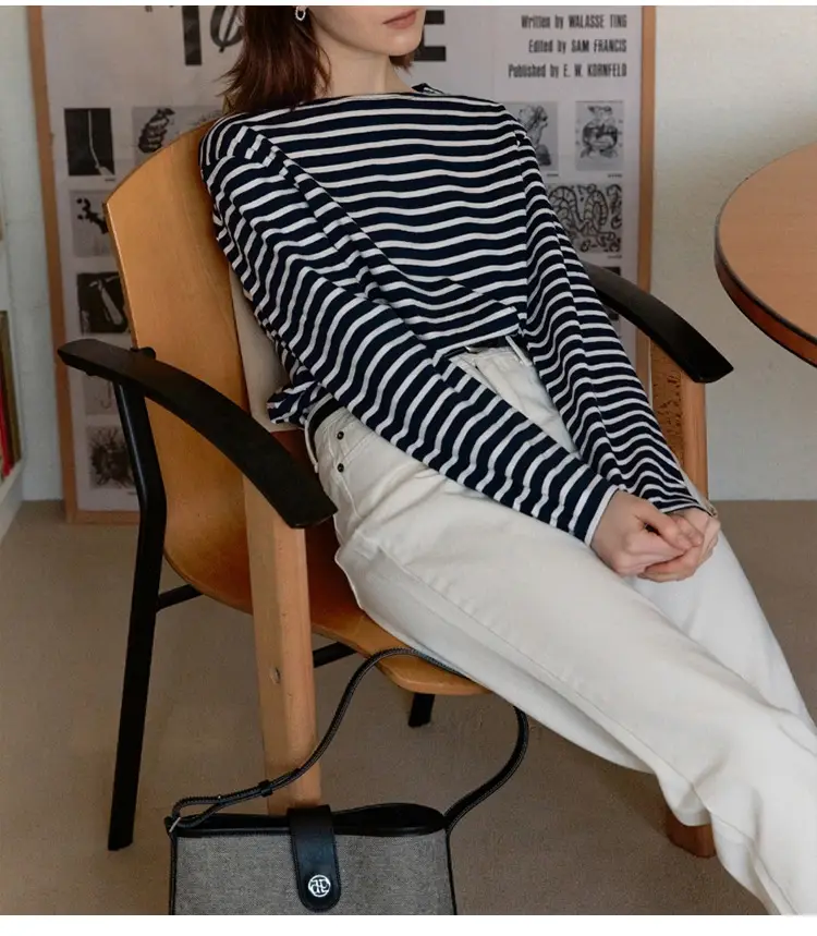 Korean Striped Long Sleeve T-Shirt Women Spring Autumn — feature 10