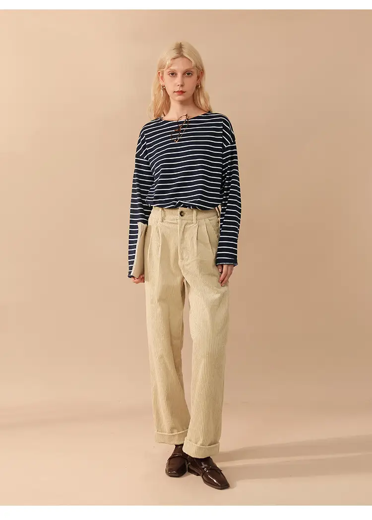 Korean Striped Long Sleeve T-Shirt Women Spring Autumn — feature 11
