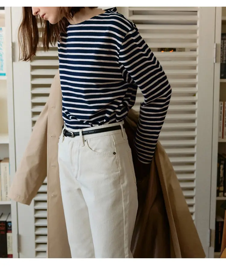 Korean Striped Long Sleeve T-Shirt Women Spring Autumn — feature 9