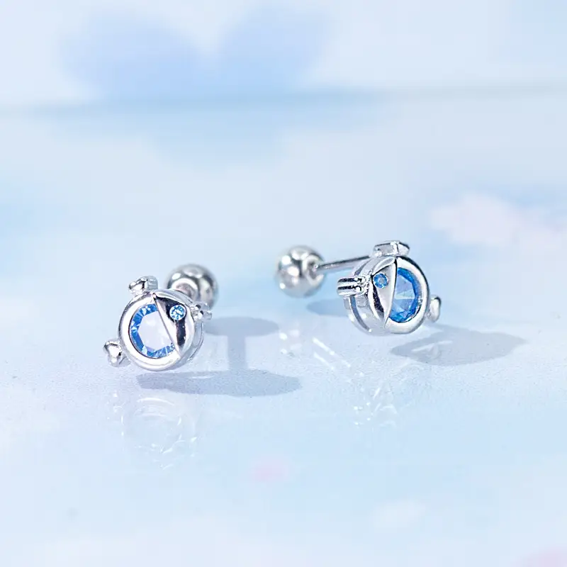 S925 Silver Blue Zircon Earrings for Women - Image 3