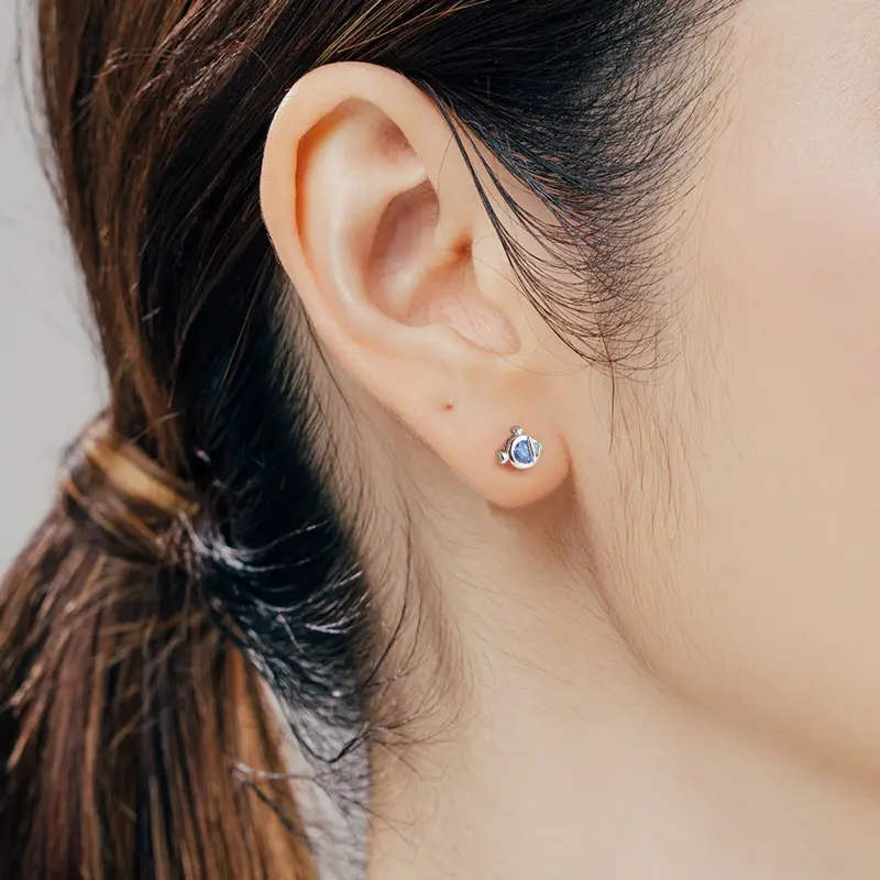 S925 Silver Blue Zircon Earrings for Women - Image 4