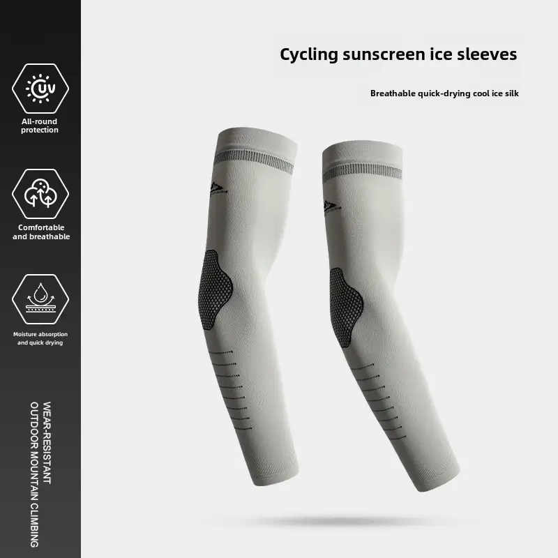 Men Ice Silk Arm Sleeve Sunscreen for Outdoor Sports Driving Cycling - Image 2