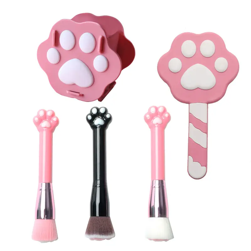 Cat's Claw Makeup Brush Mirror with Nylon Brushes - Image 10