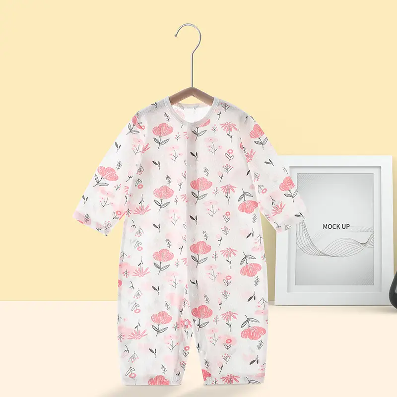 Baby's Pure Cotton Summer Pajamas White Cactus Print - Image 18