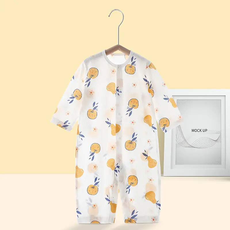Baby's Pure Cotton Summer Pajamas White Cactus Print - Image 20