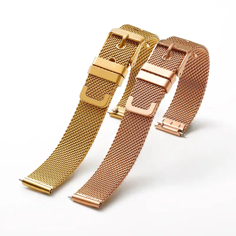 Golden Milanese Watch Strap 304L Stainless Steel - Image 9
