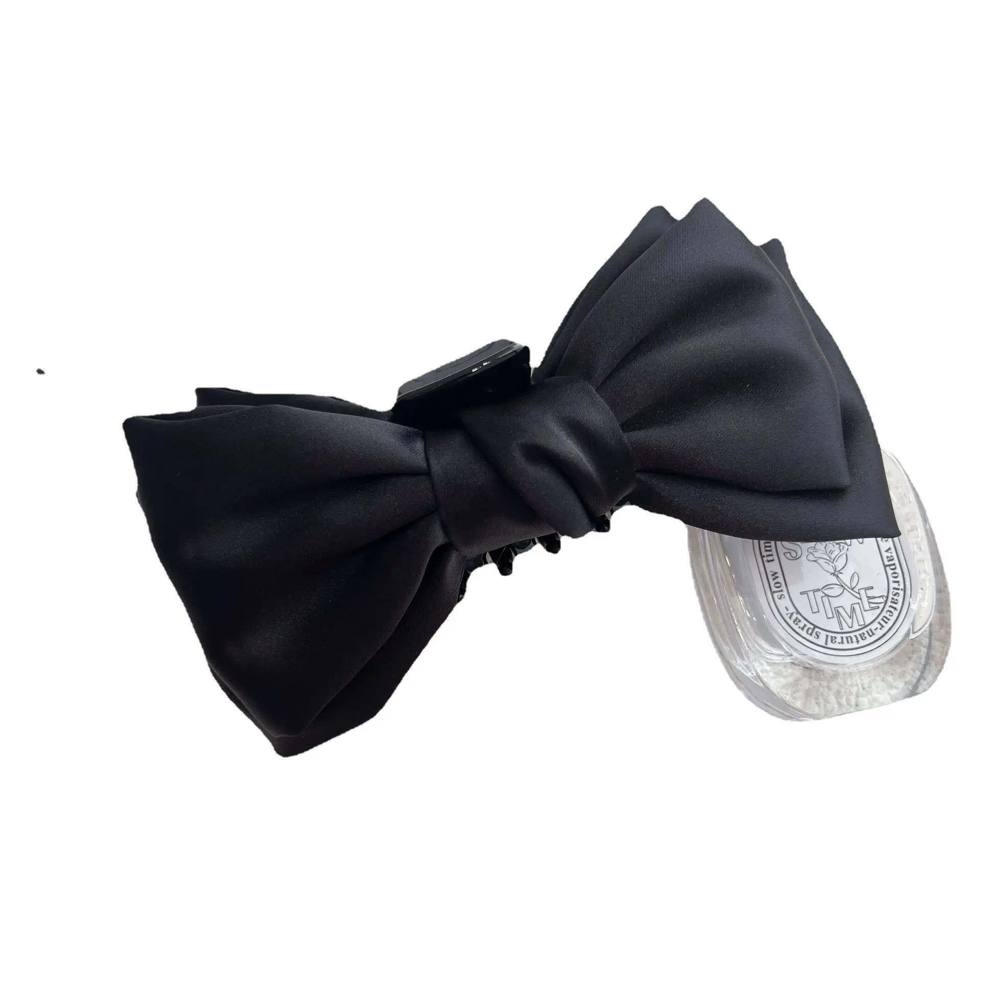Black Bow Hair Clip for Women Large Size