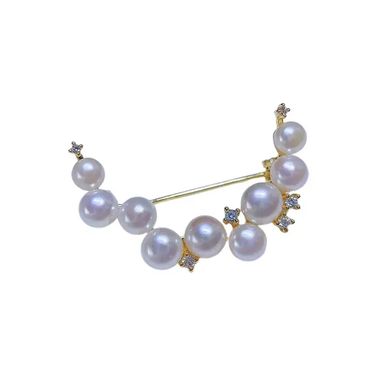 Elegant Pearl Moon Brooch for Women - Image 5