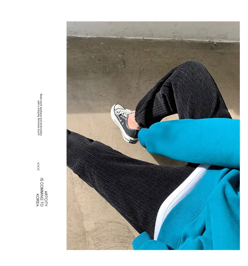 Women's Fleece Lined Wide Leg Pants Blue Top — feature 14
