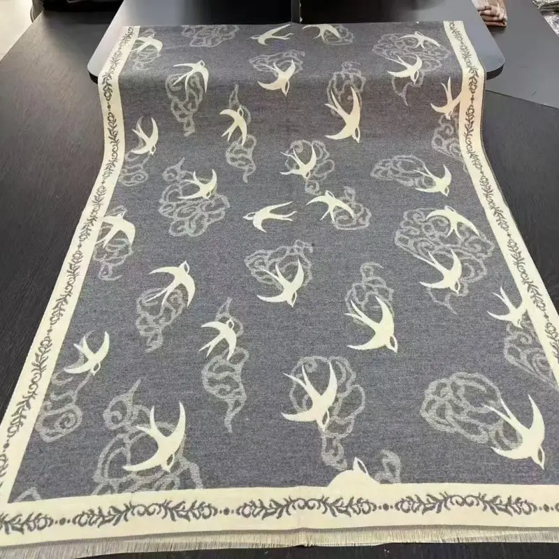 Women's Korean Style Warm Scarf Black White Double Sided - Image 52