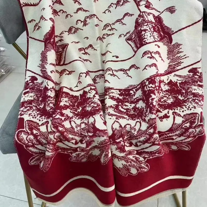 Women's Korean Style Warm Scarf Black White Double Sided - Image 56