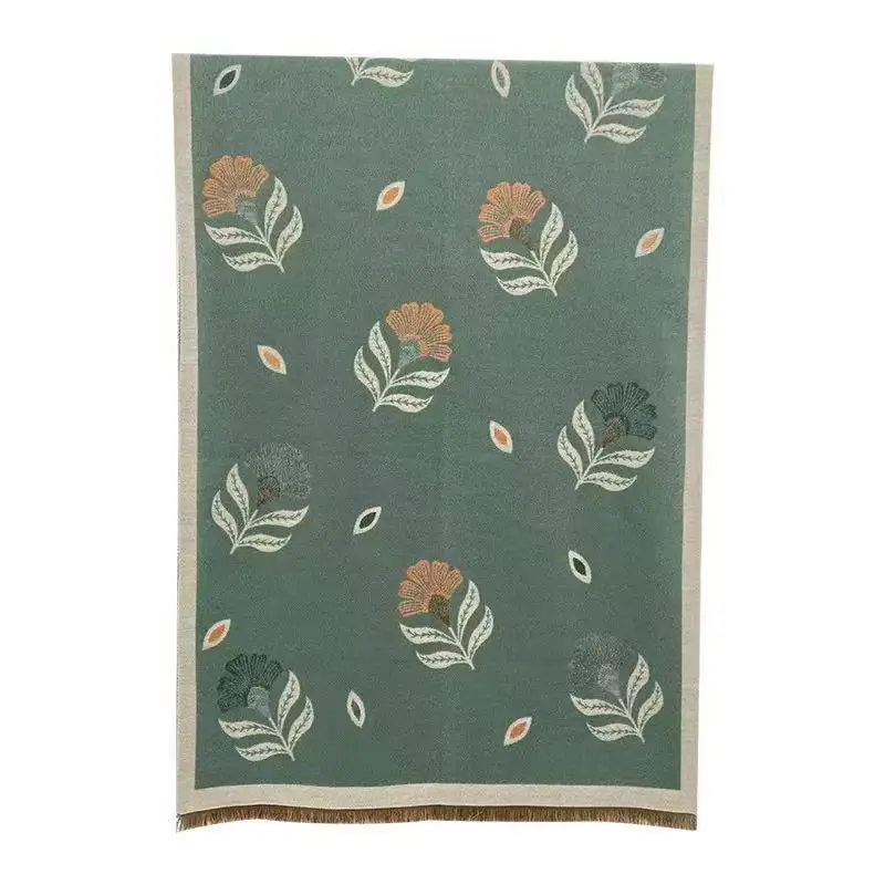 Women's Korean Style Warm Scarf Black White Double Sided - Image 64