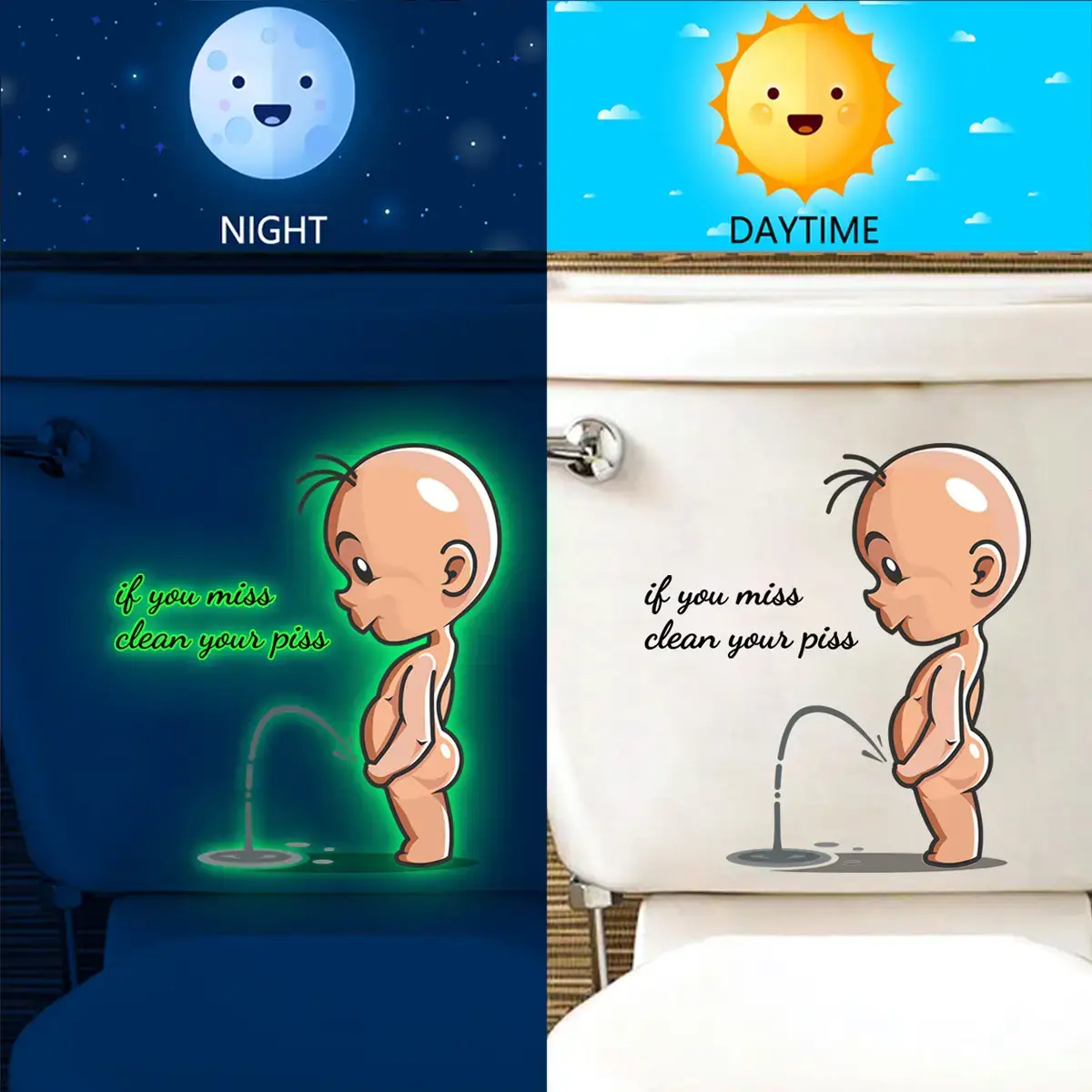 Self-Adhesive Fun Luminous Toilet Stickers for Kids - Image 10
