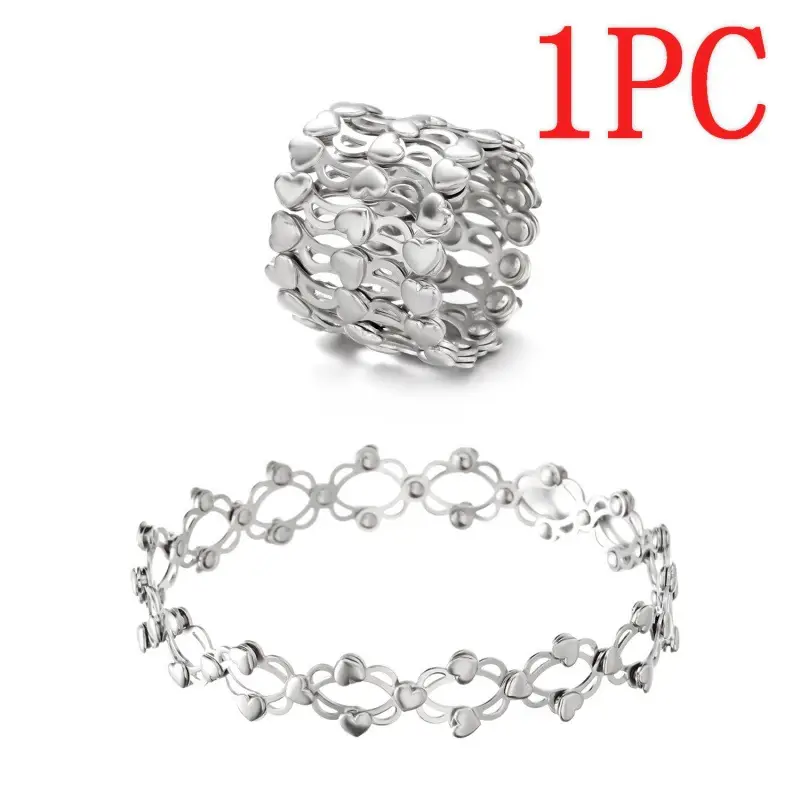 Telescopic Magic Ring Bracelet with Red Stones Gold Plated - Image 5