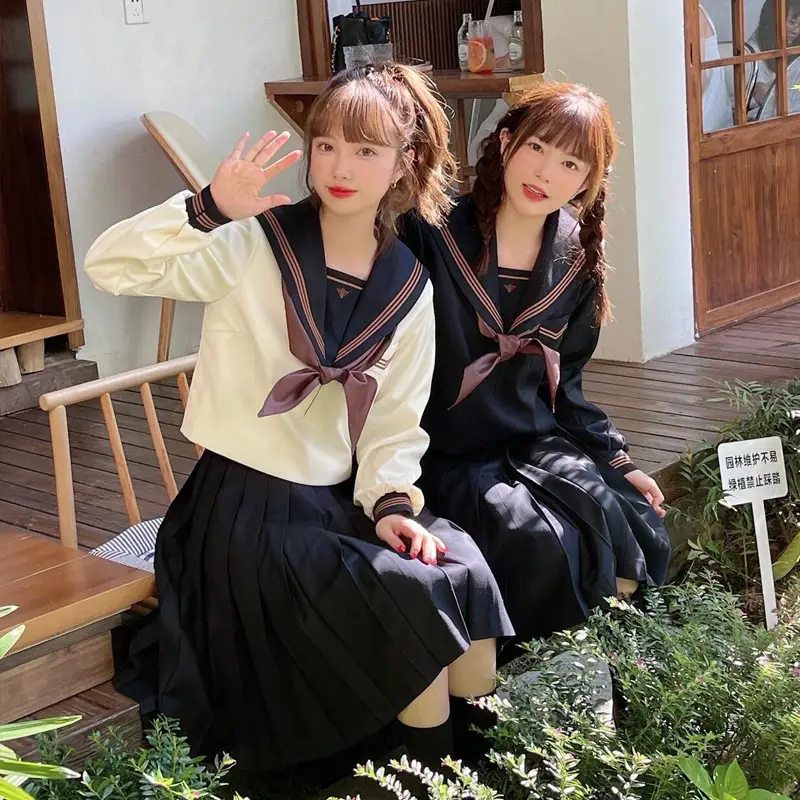 Navy Blue Japanese School Uniform Skirt Set - Image 9