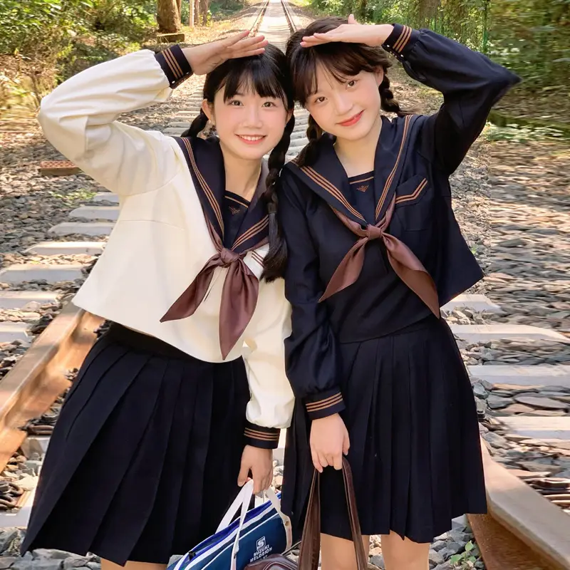 Navy Blue Japanese School Uniform Skirt Set - Image 11