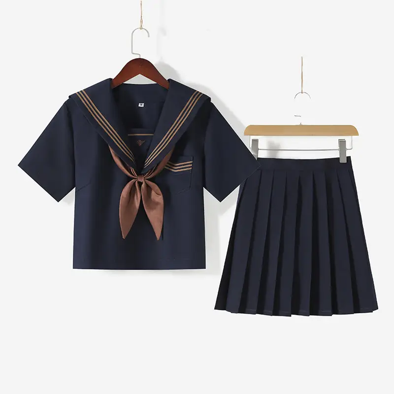Navy Blue Japanese School Uniform Skirt Set - Image 3