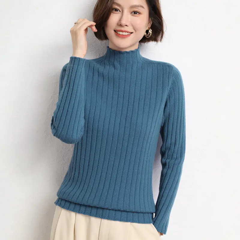 2025 Winter Women's Knit Half Turtleneck Pullover Sweater - Image 9