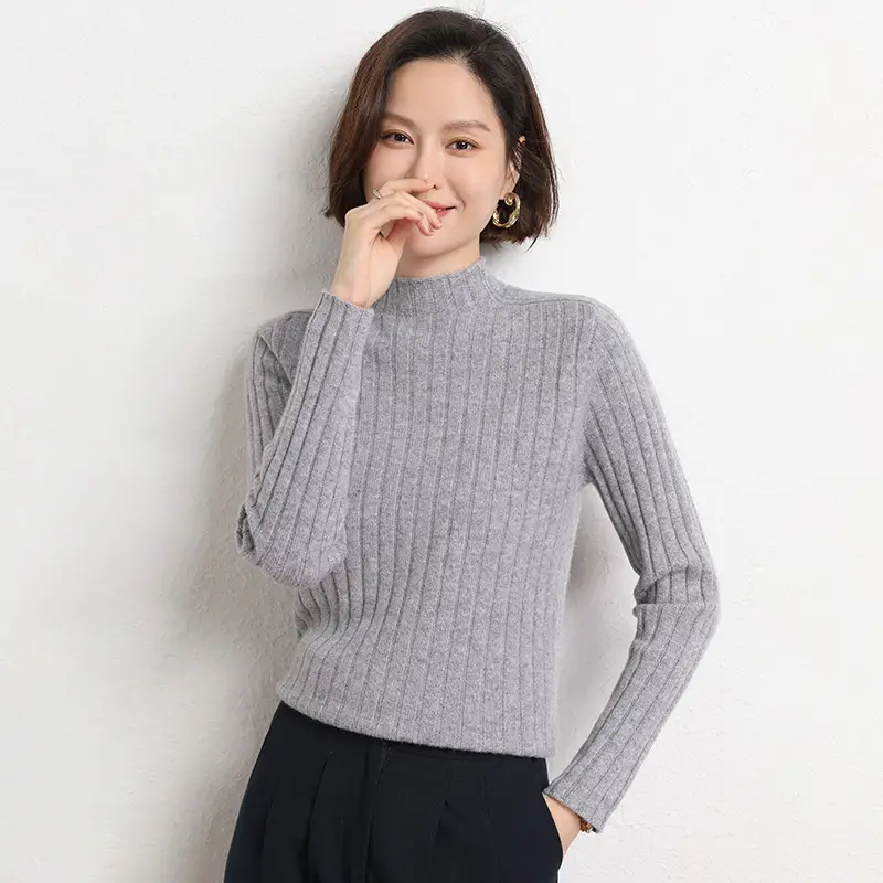 2025 Winter Women's Knit Half Turtleneck Pullover Sweater - Image 3