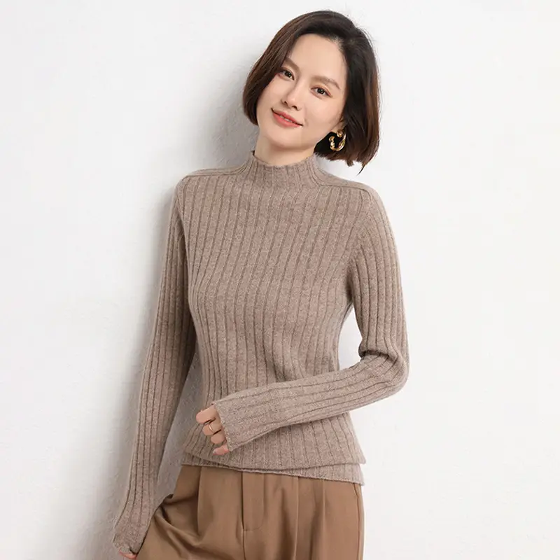 2025 Winter Women's Knit Half Turtleneck Pullover Sweater - Image 5