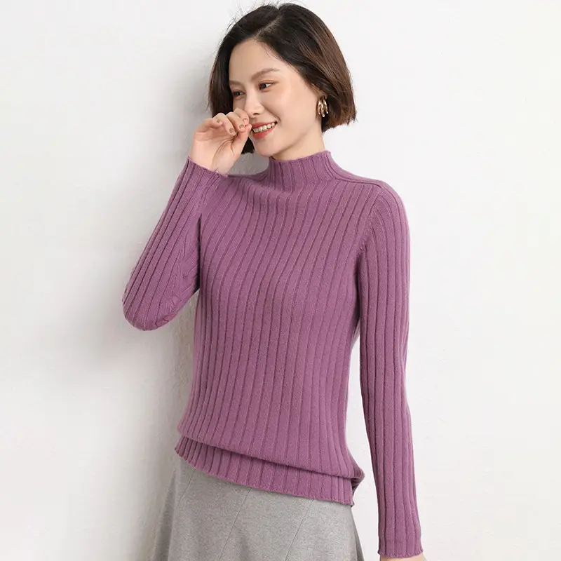 2025 Winter Women's Knit Half Turtleneck Pullover Sweater - Image 8