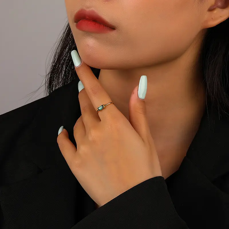 Yuansan 925 Sterling Silver Retro Square Purple Gemstone Ring - Image 7
