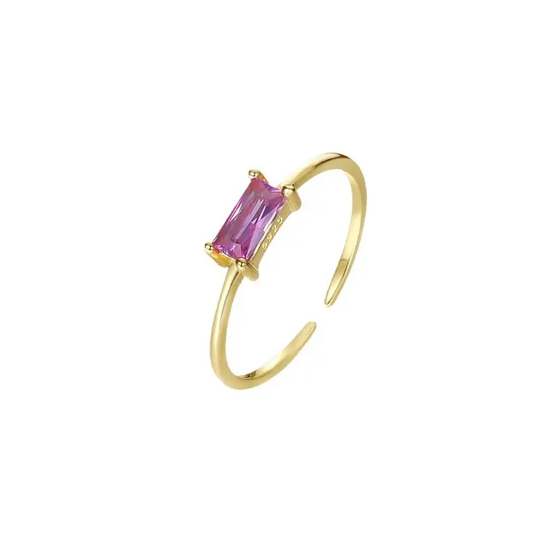 Yuansan 925 Sterling Silver Retro Square Purple Gemstone Ring - Image 9