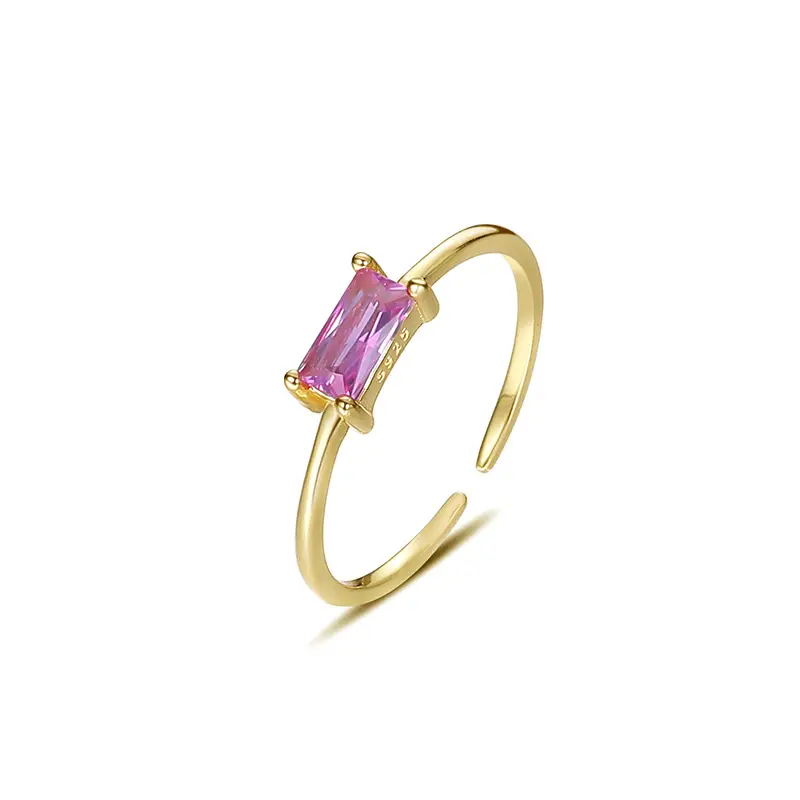 Yuansan 925 Sterling Silver Retro Square Purple Gemstone Ring - Image 3