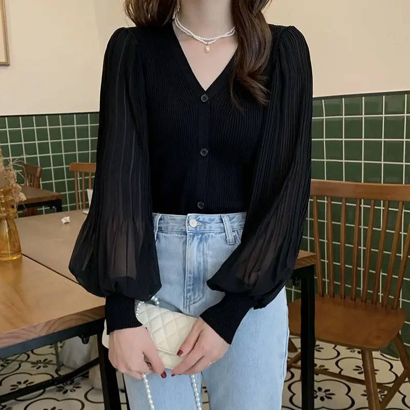 Women's V-Neck Chiffon Sleeveless Sweater 2023 — feature 5