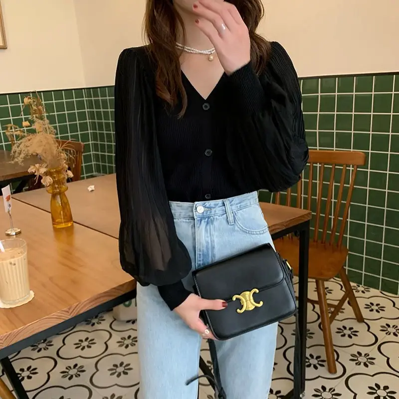 Women's V-Neck Chiffon Sleeveless Sweater 2023 — feature 7