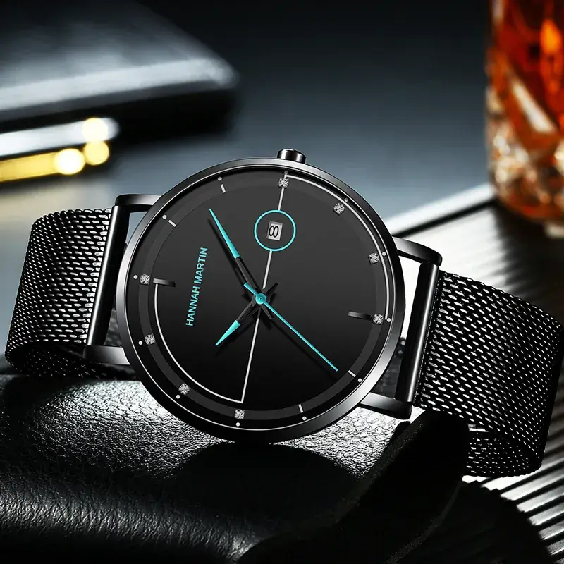 Men's Black Stainless Steel Milan Mesh Watch