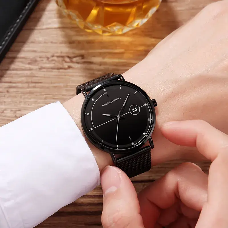 Men's Black Stainless Steel Milan Mesh Watch