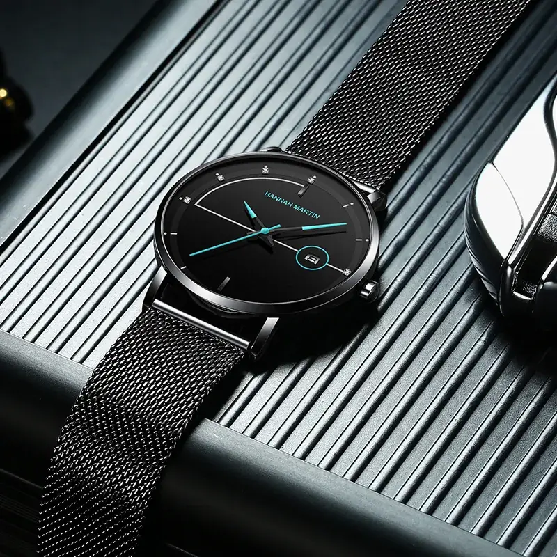Men's Black Stainless Steel Milan Mesh Watch