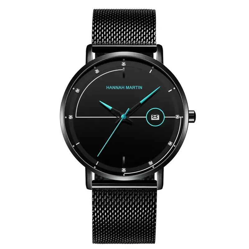 Men's Black Stainless Steel Milan Mesh Watch
