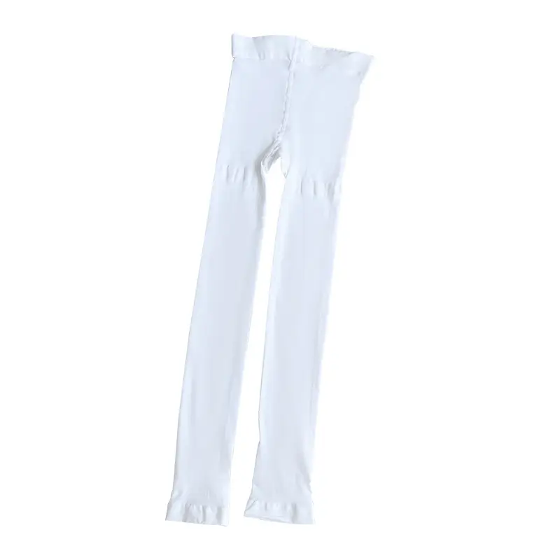 Girls Thin Leggings White Nine Point Footless Pantyhose