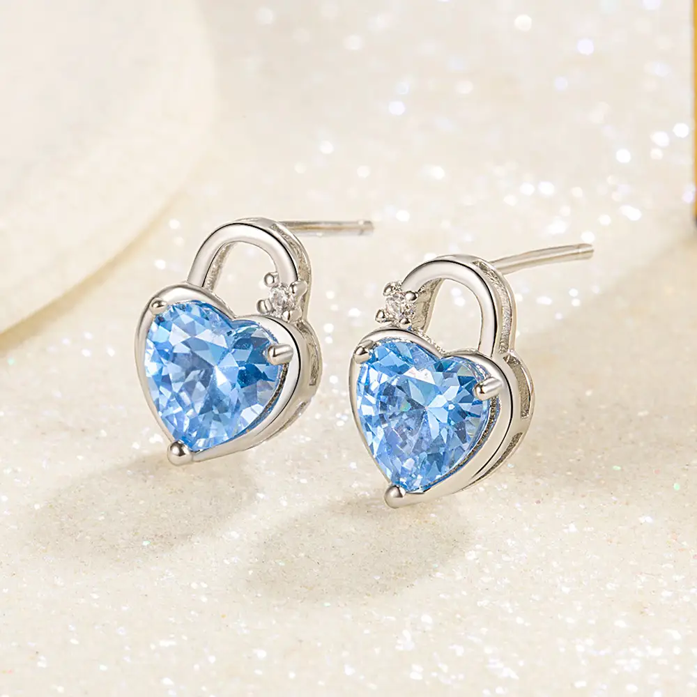 Heart Shaped Zircon Earrings for Women - Image 4