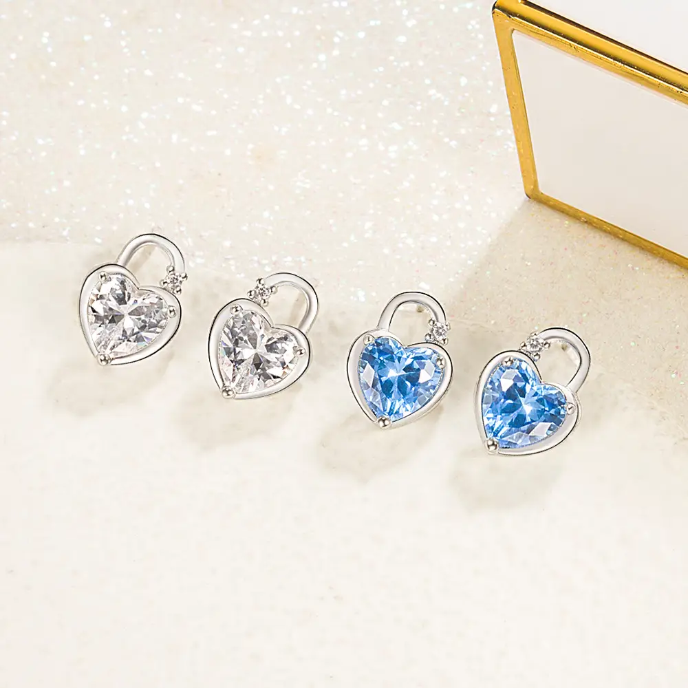 Heart Shaped Zircon Earrings for Women - Image 6