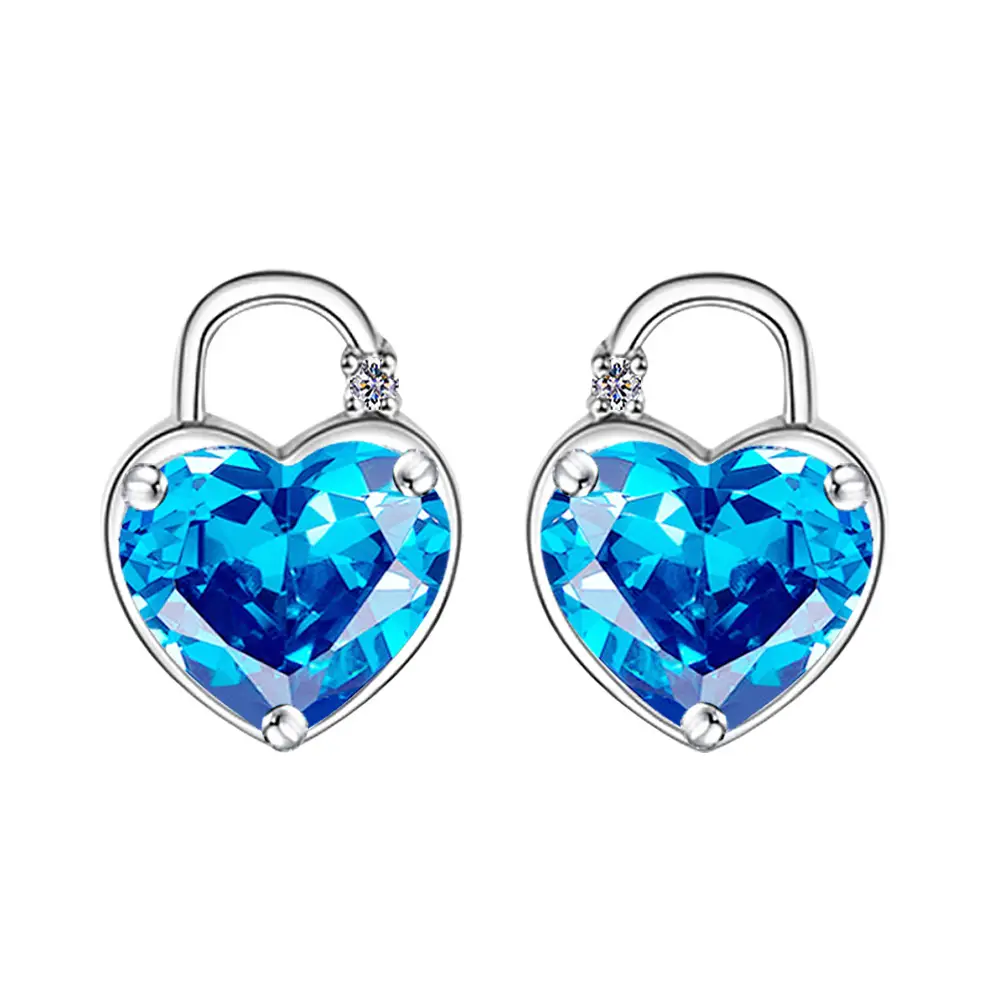 Heart Shaped Zircon Earrings for Women - Image 2