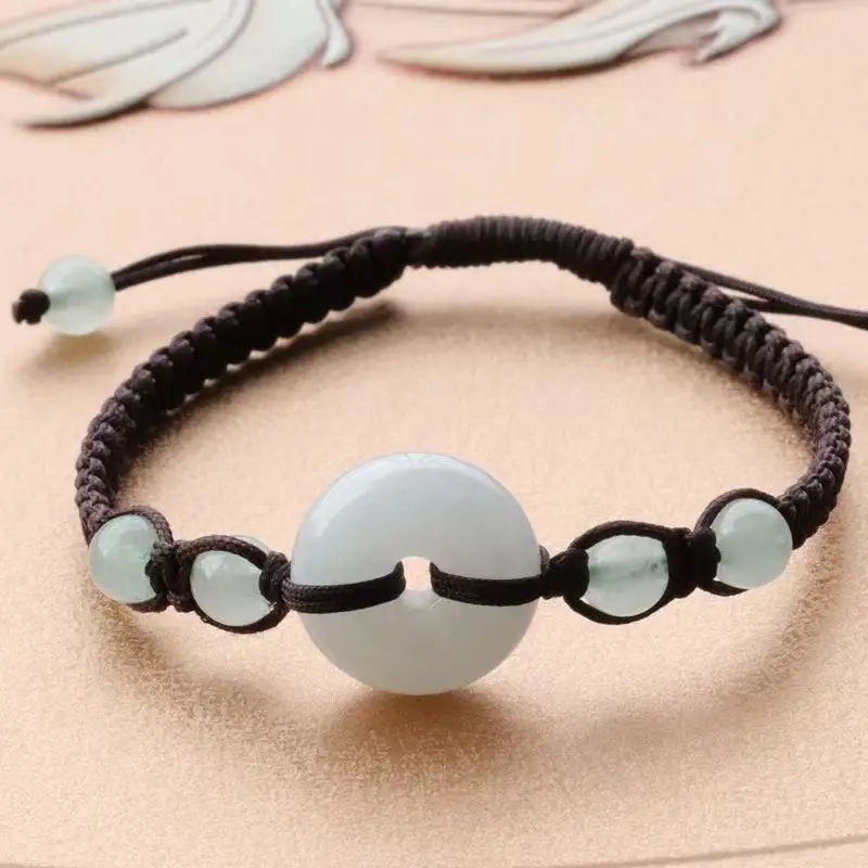 Red Jade Bracelet with White Beads for Men Women — feature 4