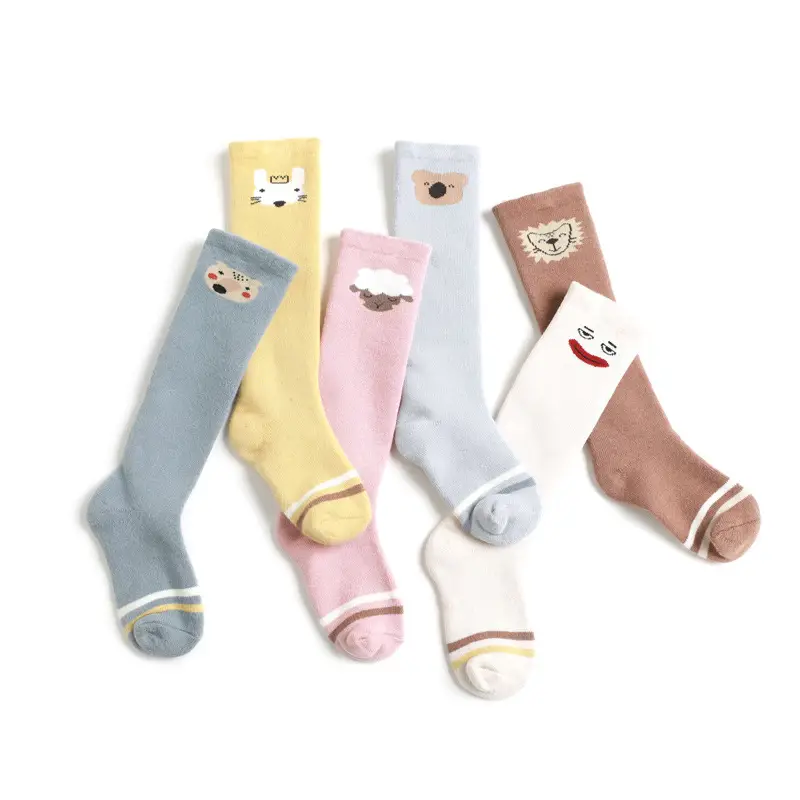 Children's Cartoon Terry Socks Brown Knee Length - Image 11