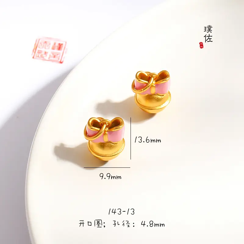 Gold Bow Earrings for Women Pink Bow Bracelet