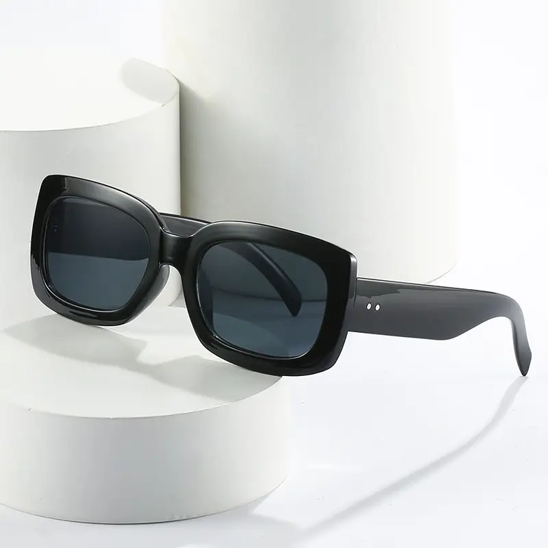 Square Frame Sunglasses European American Retro Brown - Image 8