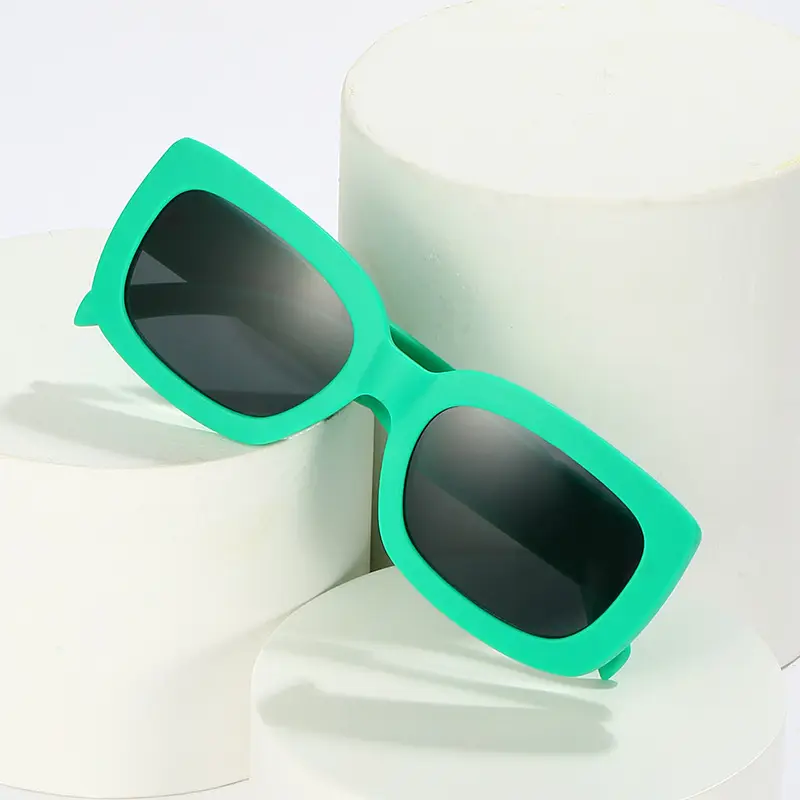 Square Frame Sunglasses European American Retro Brown - Image 9