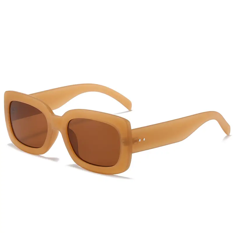 Square Frame Sunglasses European American Retro Brown - Image 5