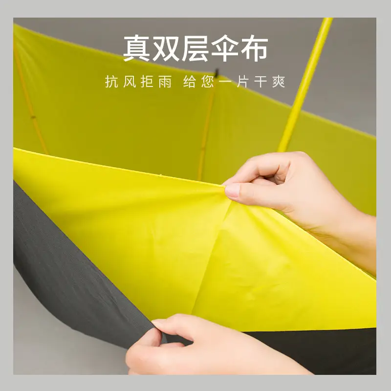 Full Fiber Double Layer Golf Umbrella Black - Image 9