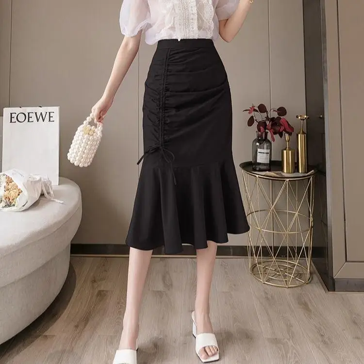White Fish Tail Skirt High Waist Women Large - Image 5