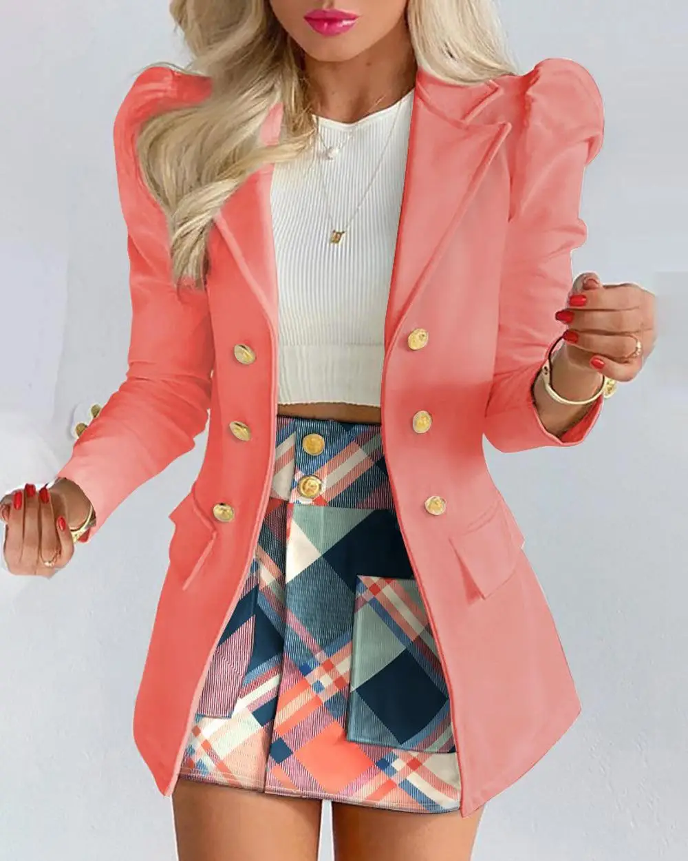 2024 Women Floral Cross-Border Suit White