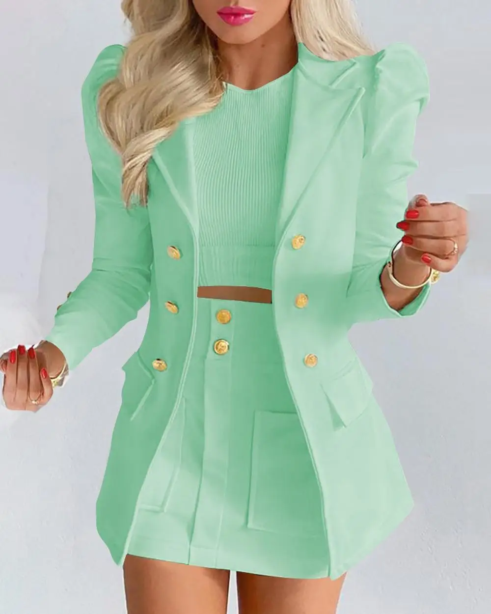 2024 Women Floral Cross-Border Suit White