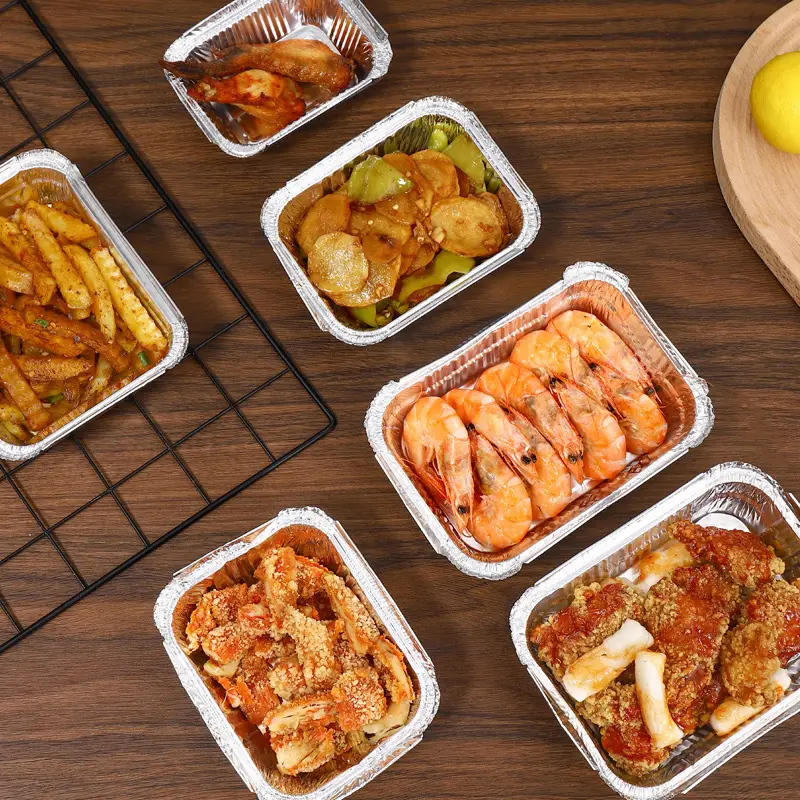Rectangular Aluminum Foil BBQ Boxes Heat Proof Takeaway - Image 10