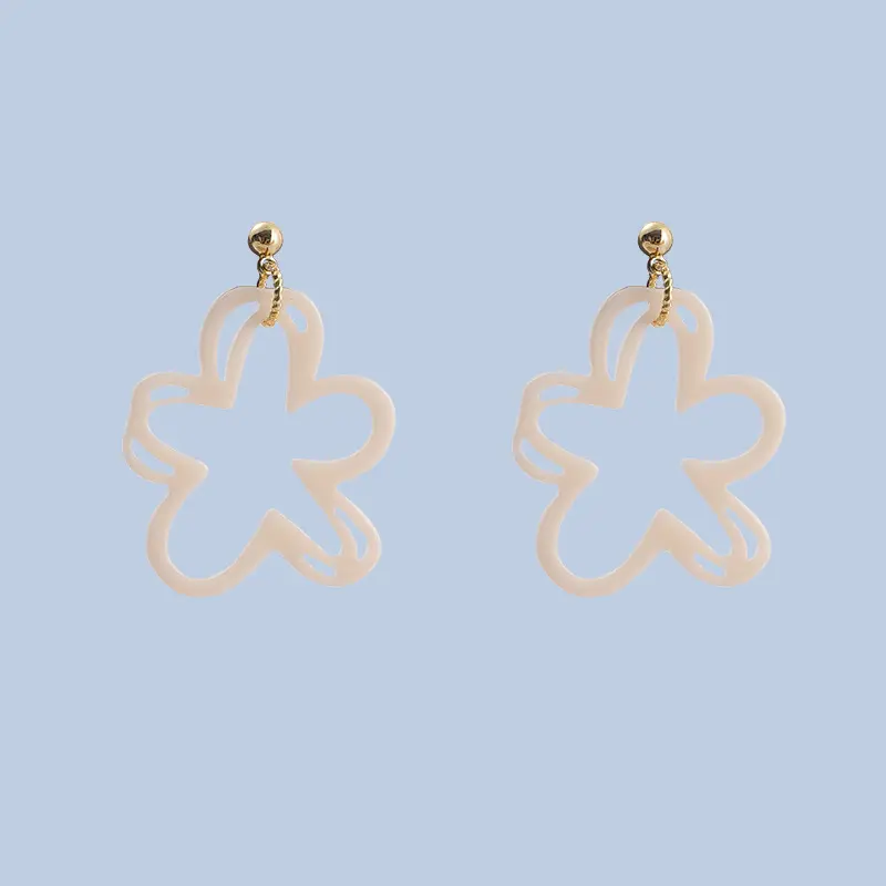 Hollow White Flower Earrings for Women Wholesale - Image 4